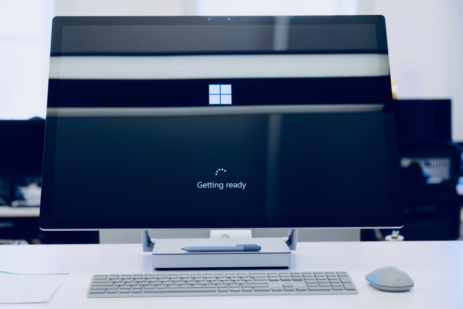 Windows 10 desktop computer booting up. Photo by Johny vino on Unsplash.